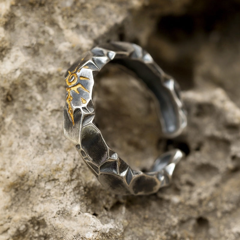 Men's Personality Trendy Cold Style Color Matching Index Finger Fashion Imitation Rings