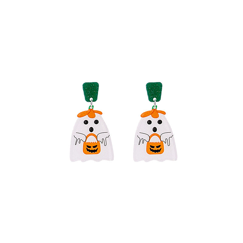 Women's Halloween Funny Cartoon Ghost Acrylic Horror Earrings