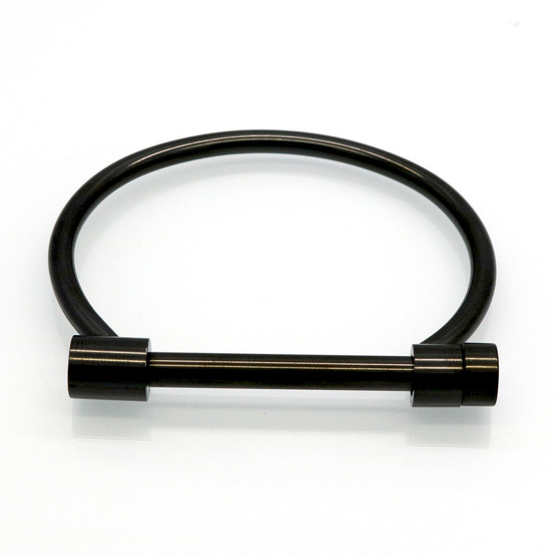 Personality Trendy Titanium Steel Horseshoe Female Vacuum Gold Word Vachette Bracelets