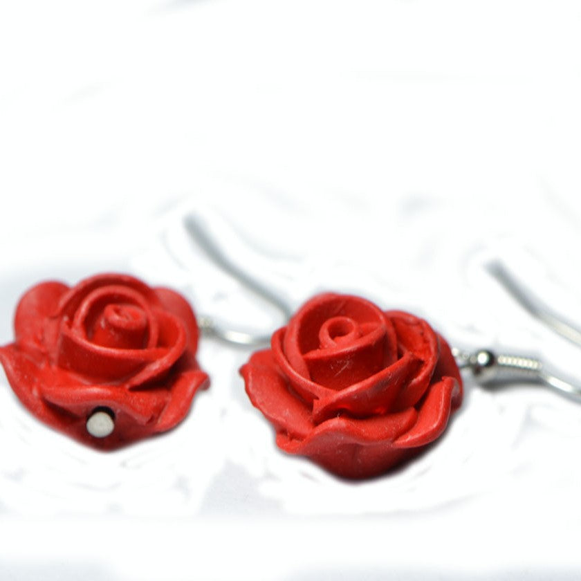 Ethnic Style Rose Female Bride Wedding Earrings