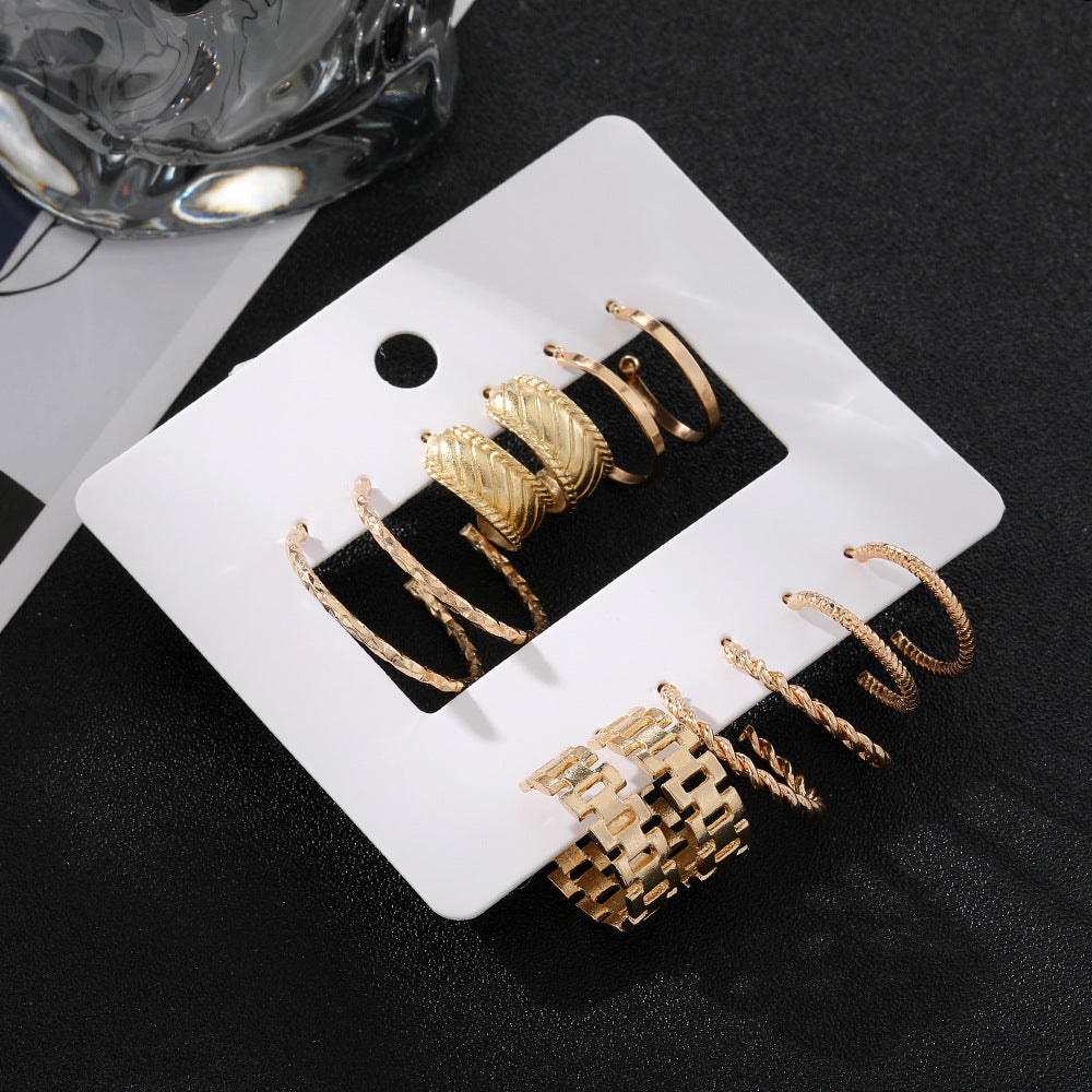 Luxury Ornament Card Creative Golden Watch Earrings