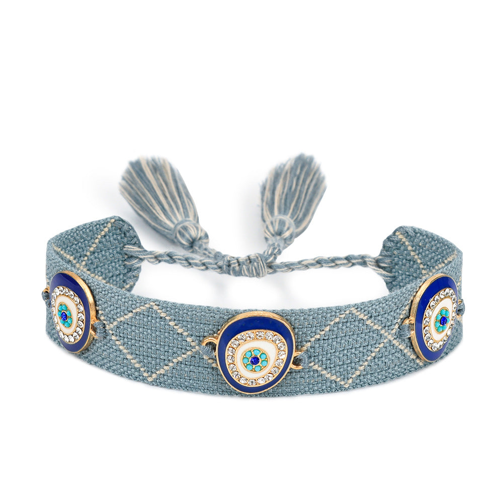 Woven Popular Blue Eyes Lucky Carrying Strap Ethnic Bracelets