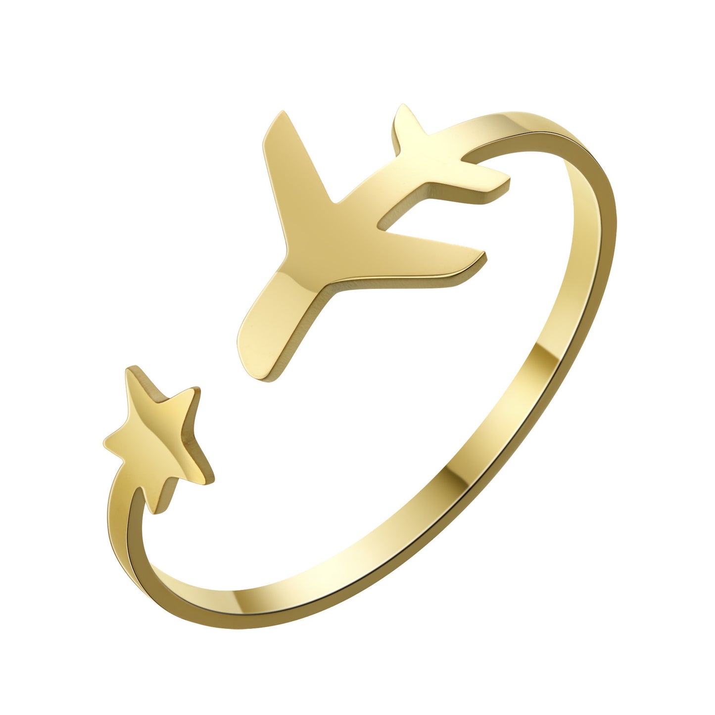 Exquisite Simple Item Star Aircraft Open Ring