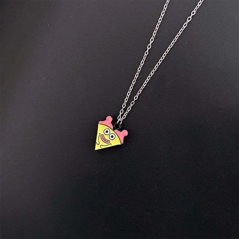 Ugly Pizza Magnetic Cartoon Fashion Senior Niche Necklace