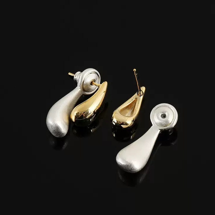 Sense Two-color Water Drop Mosquito Coil Sier Needle Front Rear Ear Clip