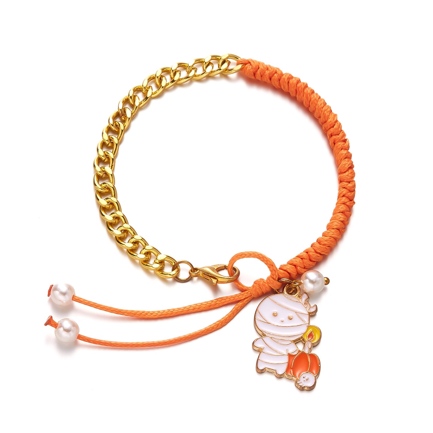 Creative Halloween Imitation Pearl Ghost Pumpkin Pendant Bracelets