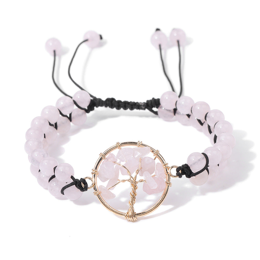 Women's & Men's & Natural Stone Bead Gravel Lucky Tree Winding Bracelets