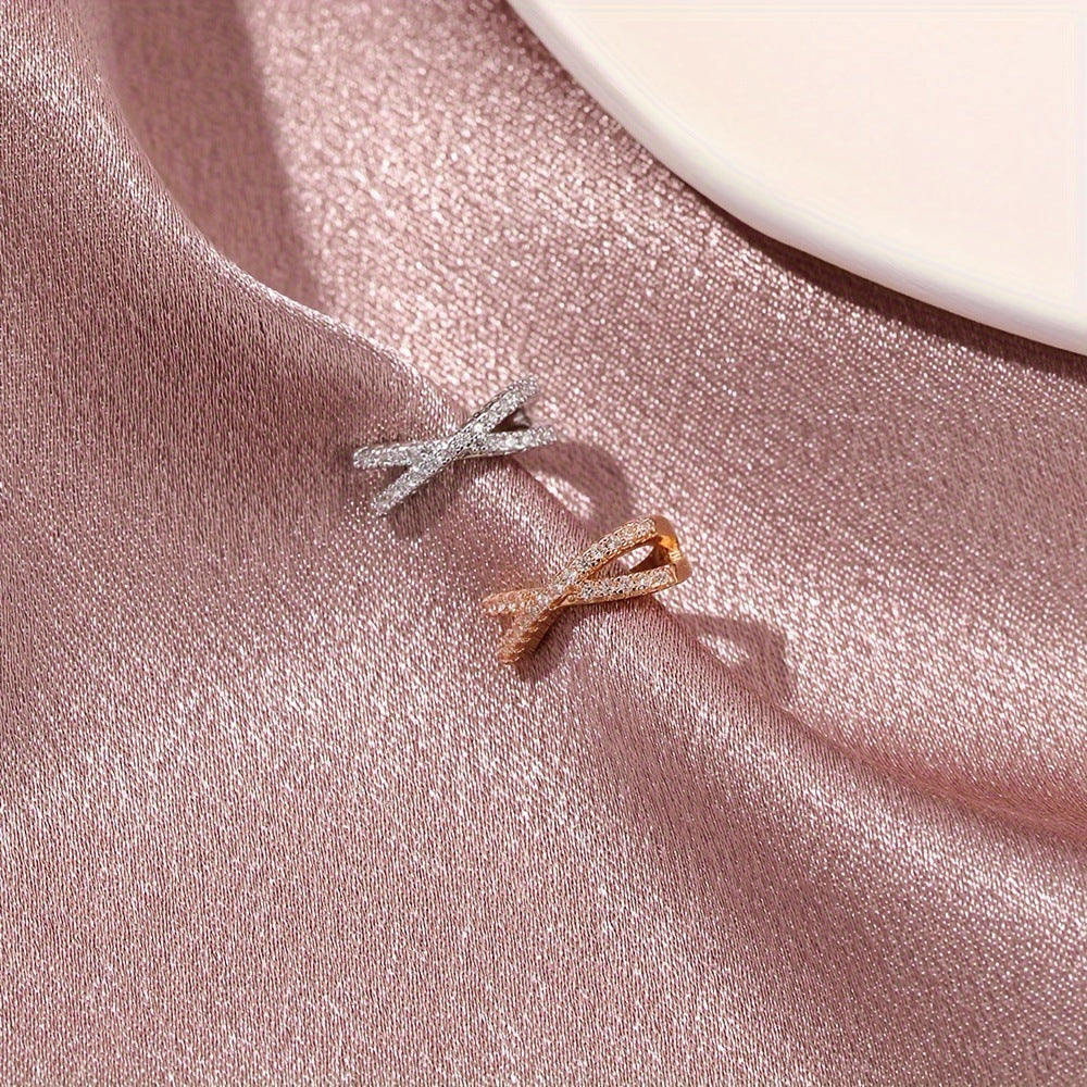 Simplicity Diamond Cross Temperamental Cold Style Simple Single Without Ear Clip
