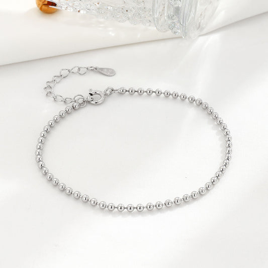 Bracelets de minorité capricieuse en argent sterling pour femmes, perles simples, personnalité