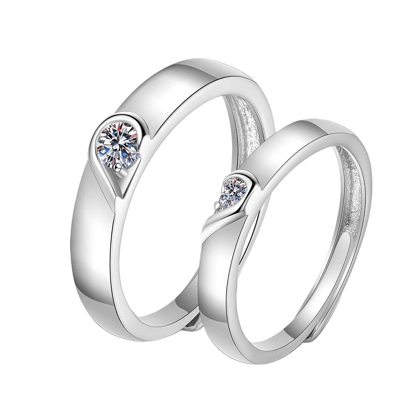 Women's & Men's Gold Plated Couple Pair Of Open Ring
