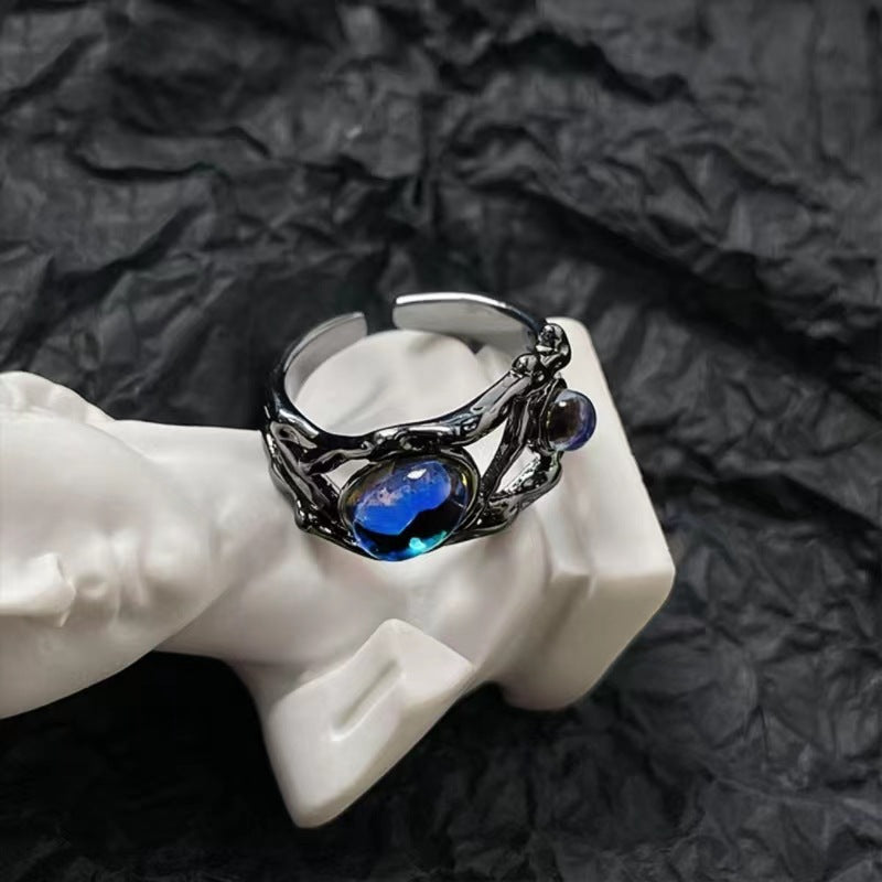 Luxury Moonstone Unisex Fashion Minority Design Rings