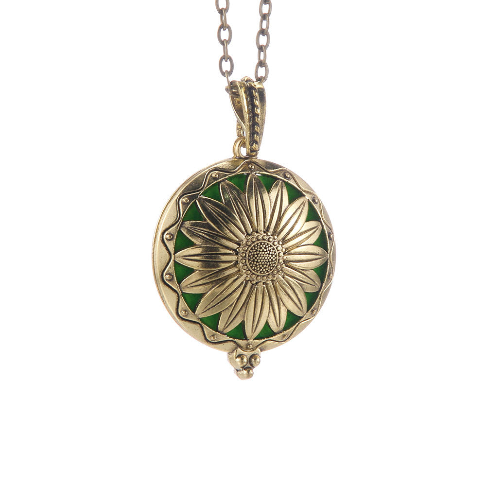 Hollow Lucky Tree Round Alloy Medal Charm Necklace