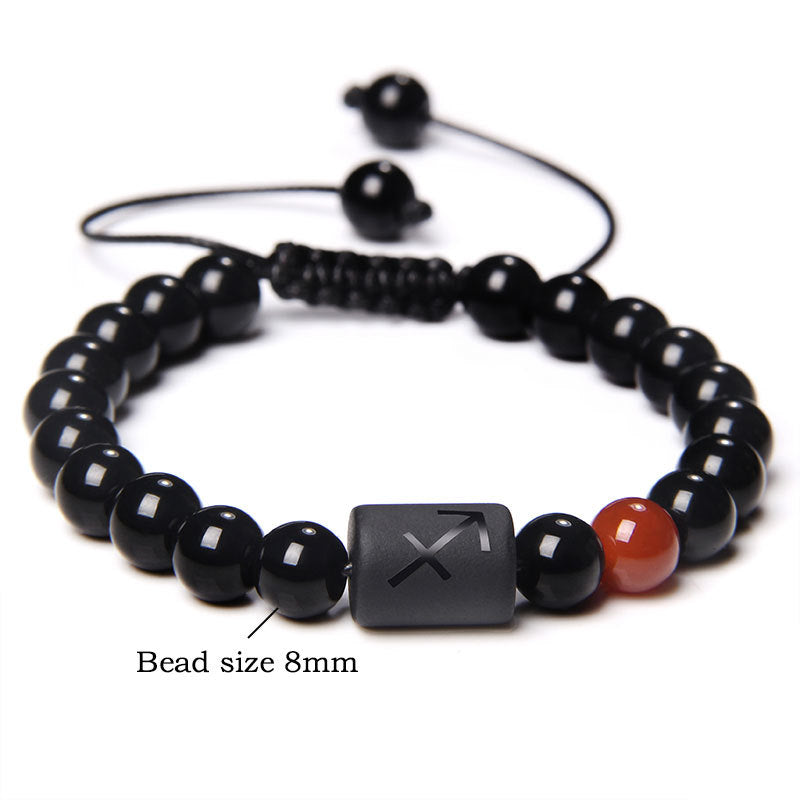 Men's Natural Red Agate Beads Twee Constellation Bracelets