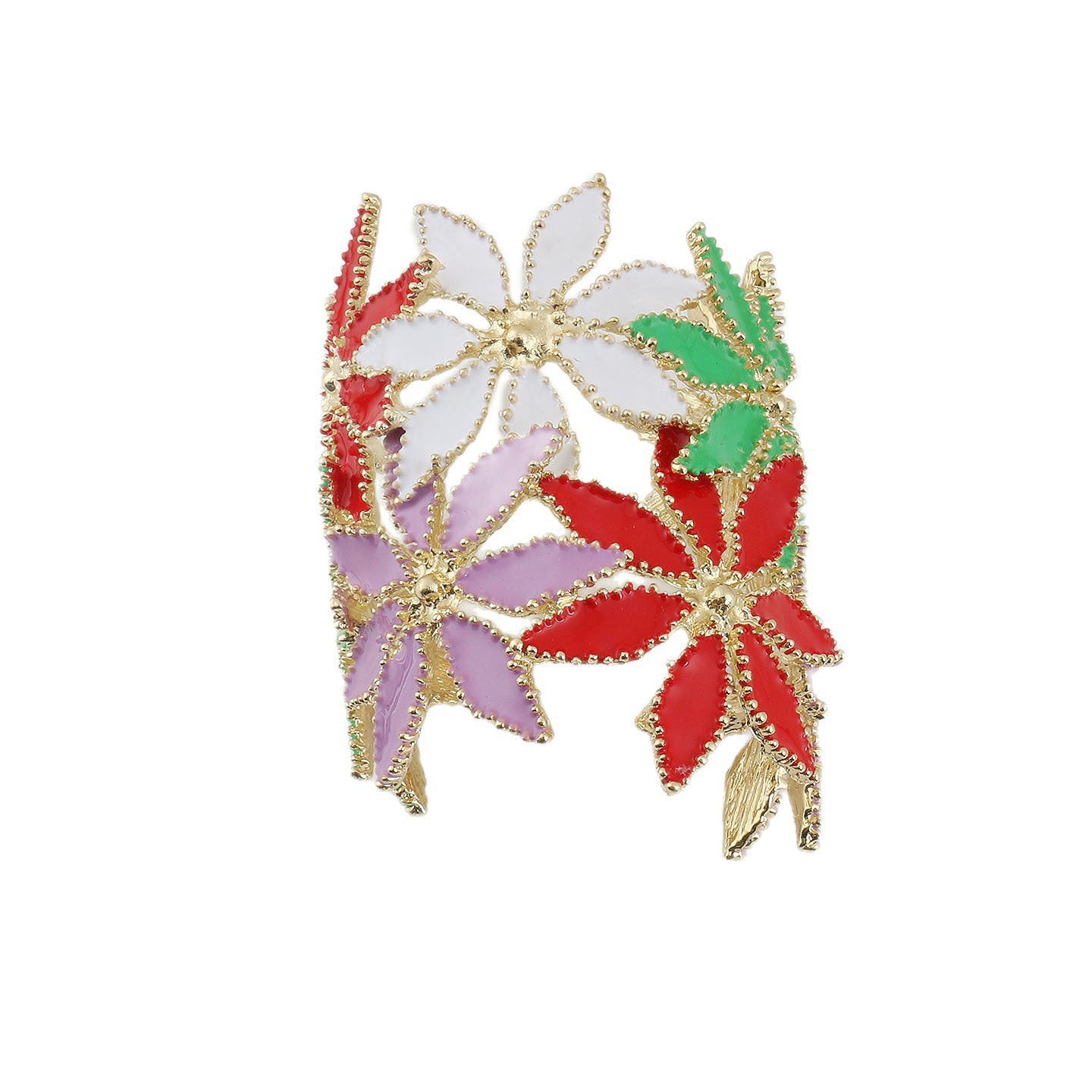 Women's Exaggerated Enamel Drip Glazed Petal Light Luxury Metal Bracelets