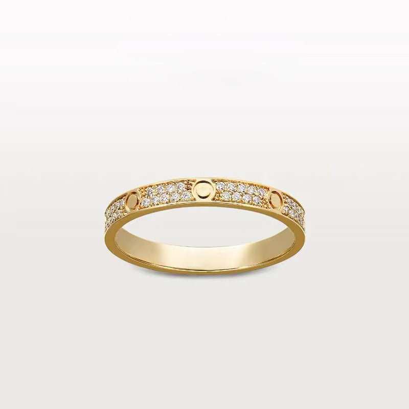 Starry Sky Double Row Drill Three-row Black Nail Ring