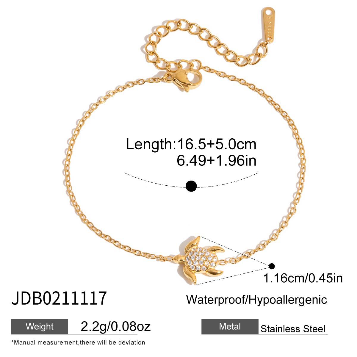 Gold Stainless Steel Zircon Marine Light Luxury High Sense Bracelets
