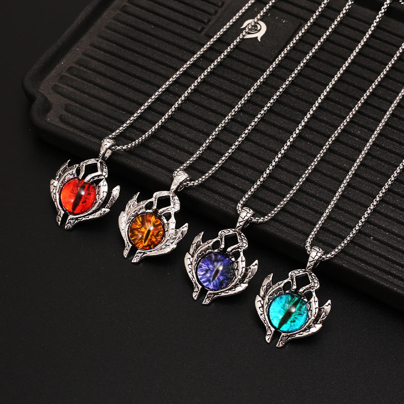 Men's Retro Devil's Eye Exaggerated Hip Hop Necklaces