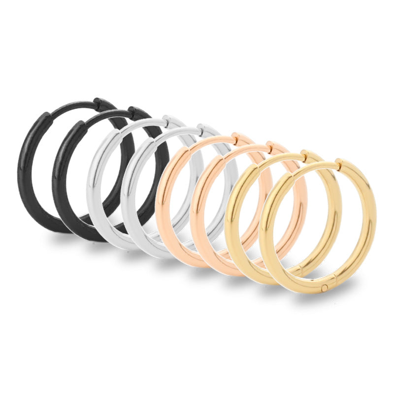 Titanium Steel Stainless Coil Trendy Arc Glossy Ear Buckle