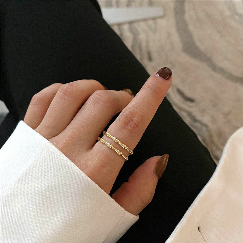 Women's Korean Retro Trendy Cold Open Minimalist Rings