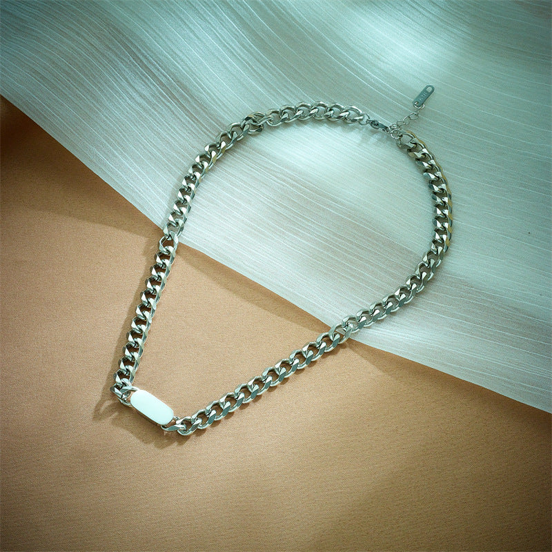 Fashion Vintage Metal Hip Hop Punk Gold-plated Titanium Steel Necklaces