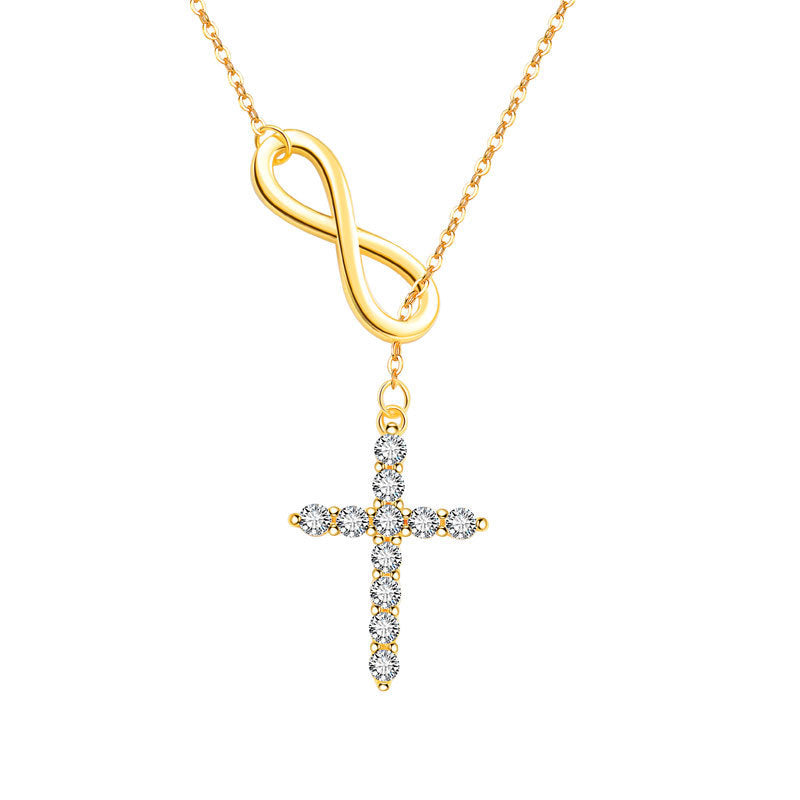 Women's Simple Light Cross Style Korean Elegant Mini Clavicle Chain Fashion Necklace