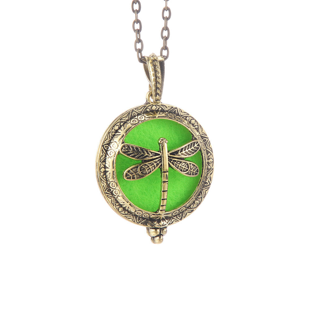 Hollow Lucky Tree Round Alloy Medal Charm Necklace