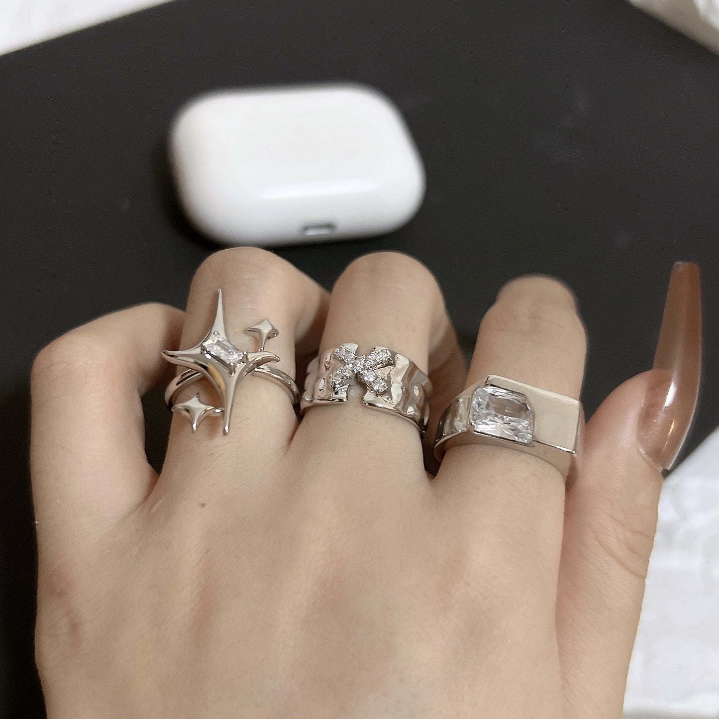 Men's Stars Couple Korean Style Sense Of Rings