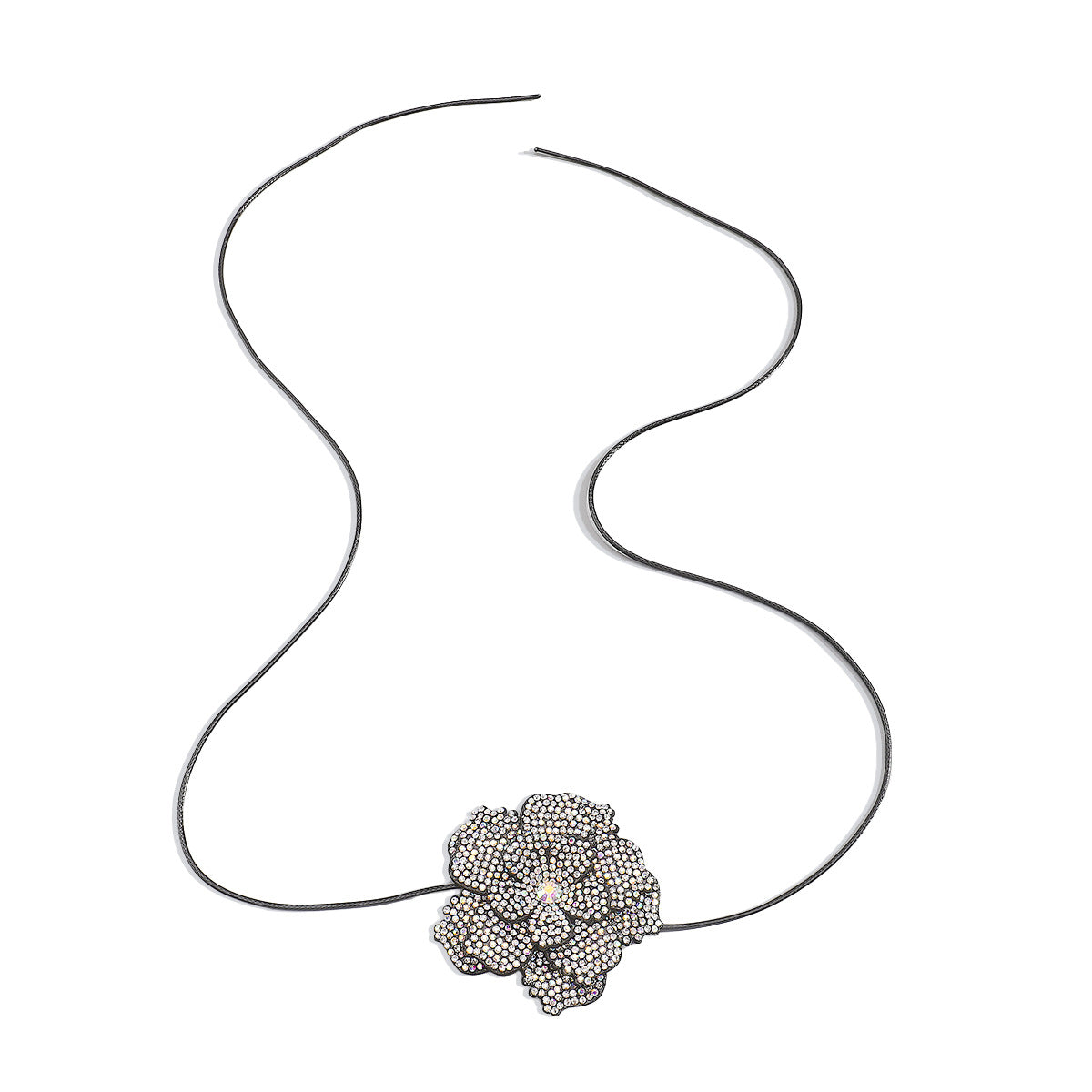 Women's Retro Diamond Camellia Niche Wax Line Necklaces