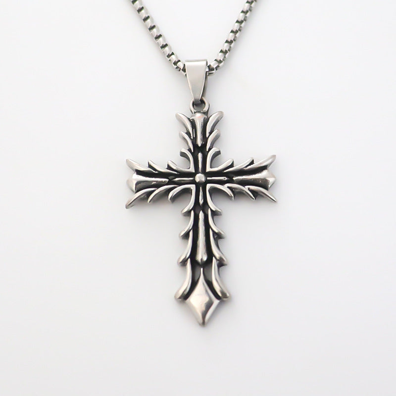 Stainless Steel Fashion Vintage Cross Pendant High Necklaces