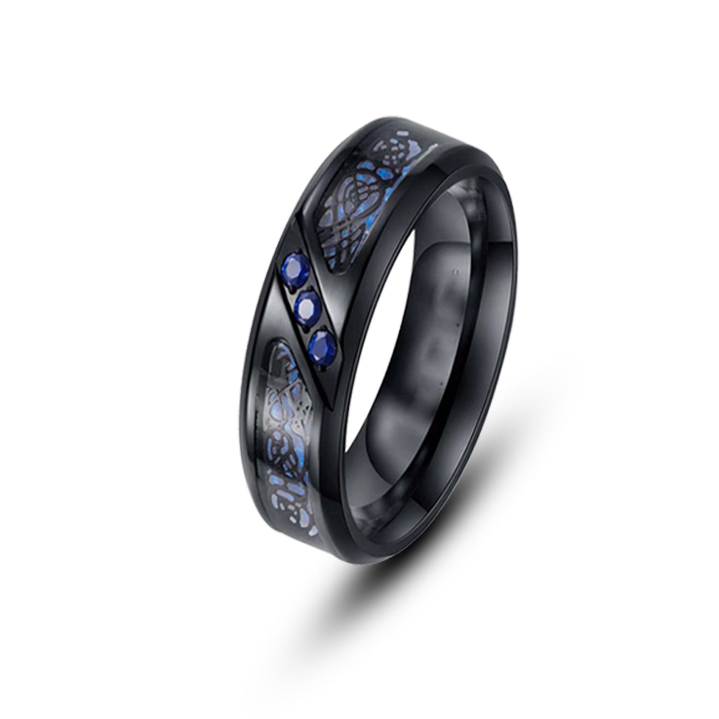 Men's Stainless Steel Dragon Pattern Domineering Titanium Ring