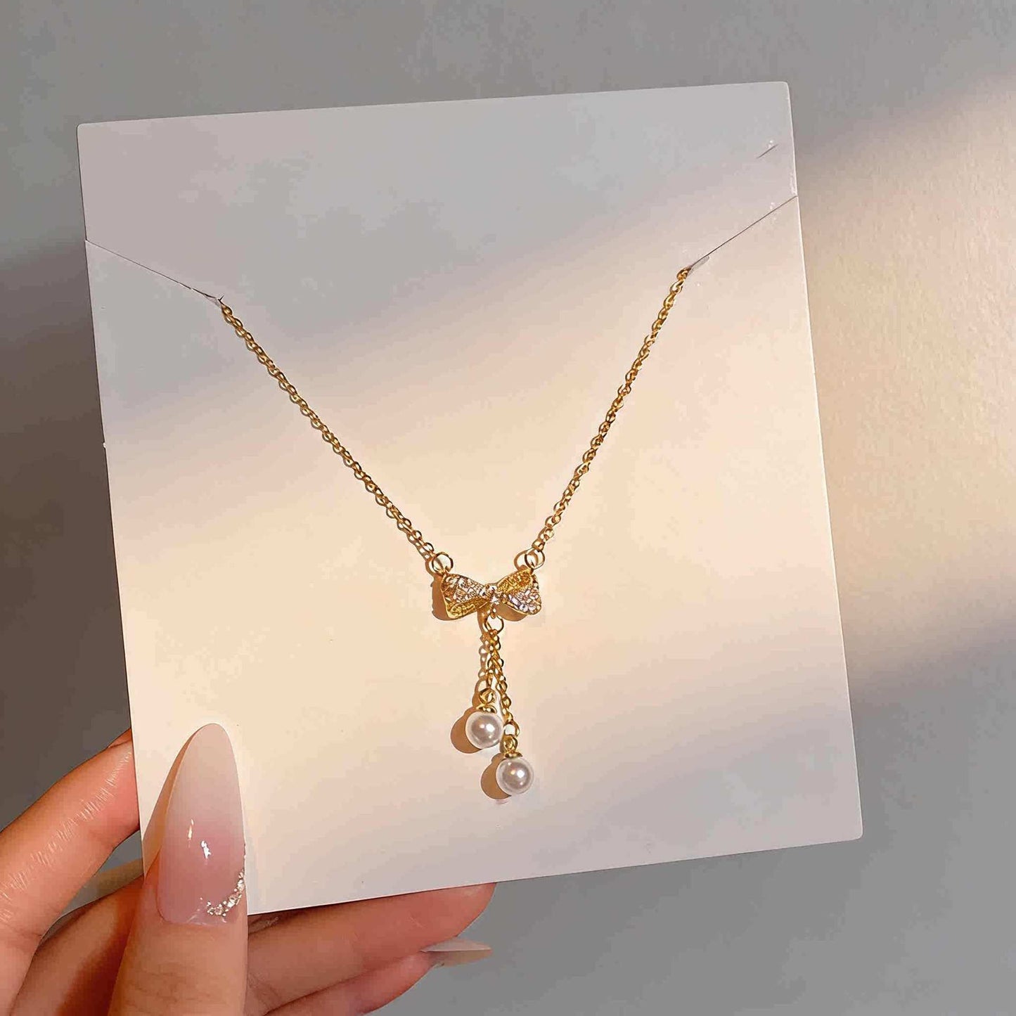 Super Fairy Wild Elegant Long Tassel Bow Female Necklace