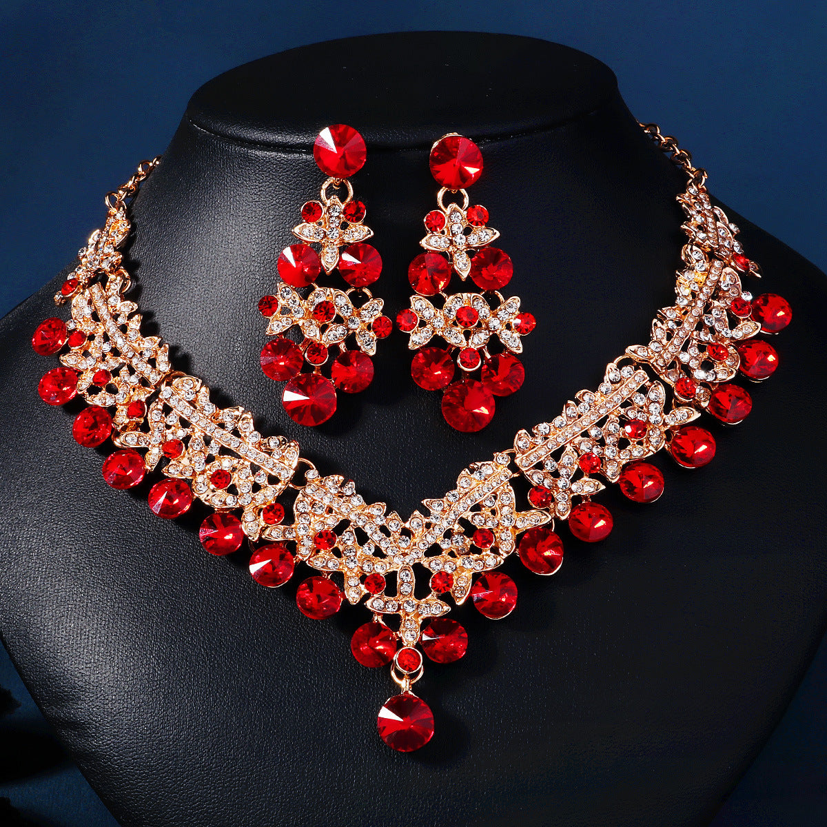 Bridal Three-piece High Sense Ball Wedding Decoration Alloy Jewelry Set