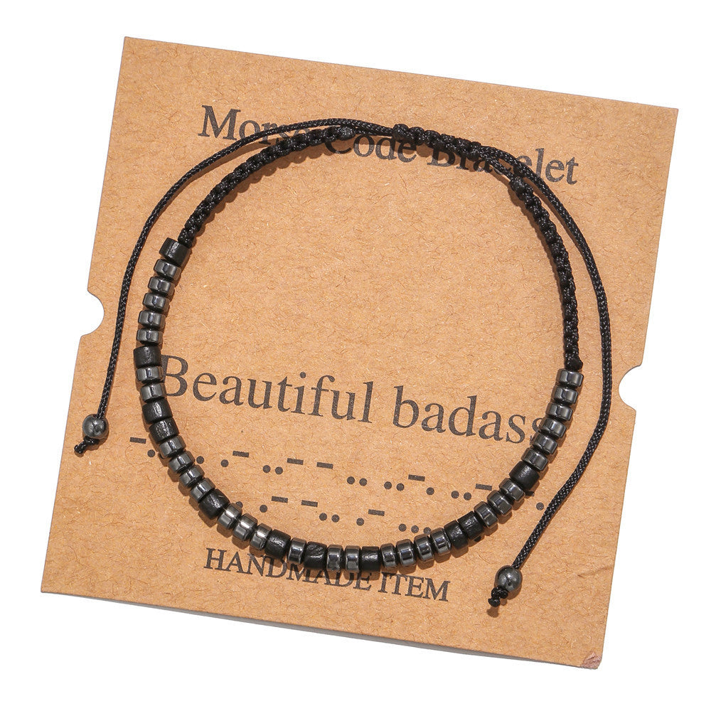 Creative Black Iron Stone Beaded Hand-woven Bracelets