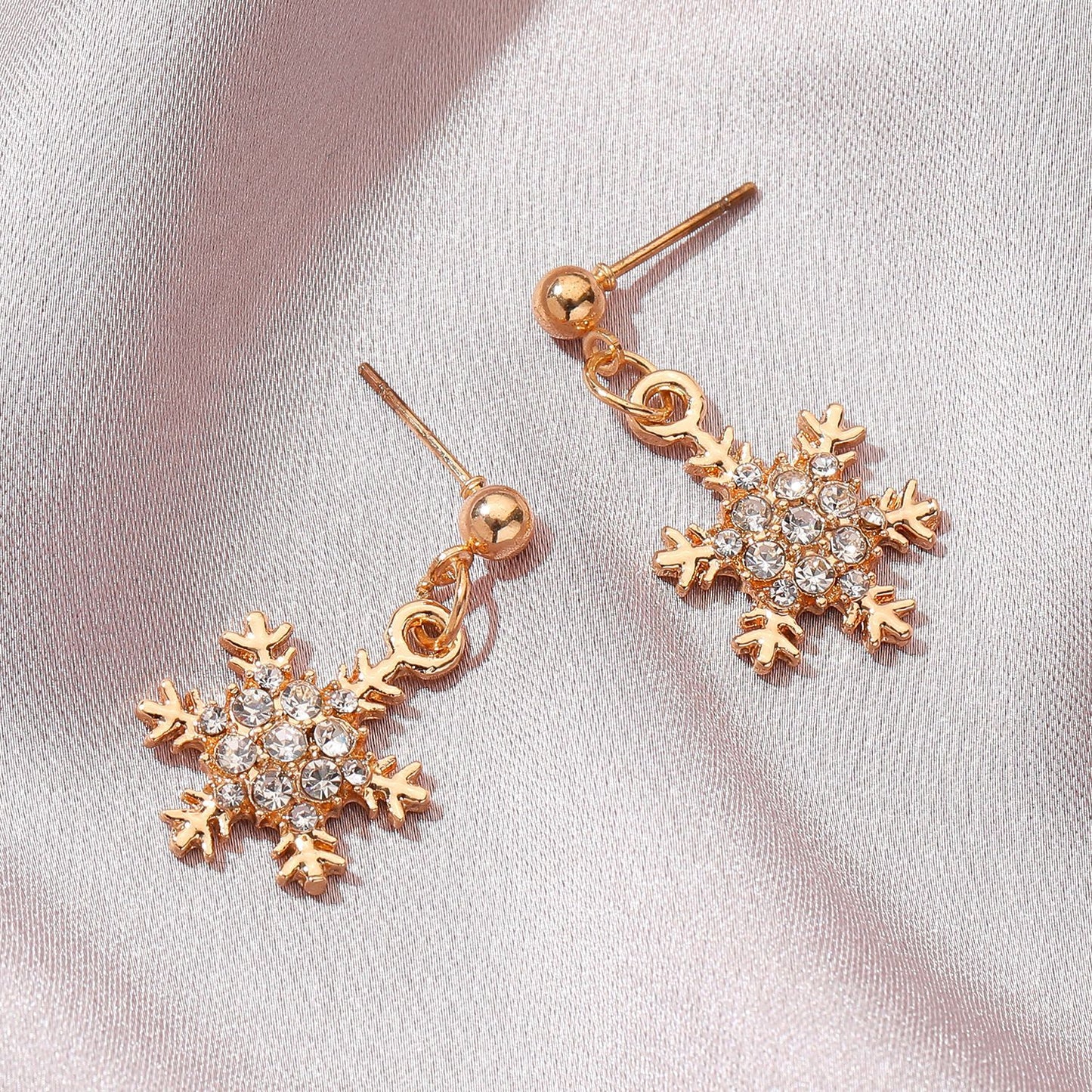 Snowflake Ear Female Temperament Micro Inlaid Earrings