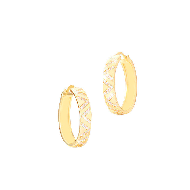 Women's Luxury Twill Full Diamond Trendy High-grade Earrings