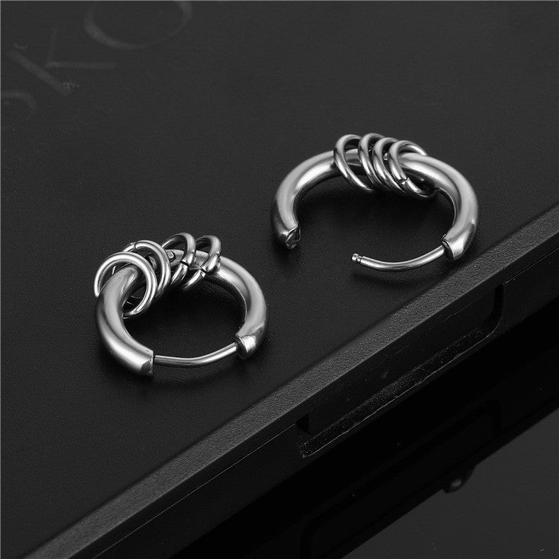 Men's High-grade Simple Hip Hop Style Fashion Titanium Steel Stainless Retro Rings