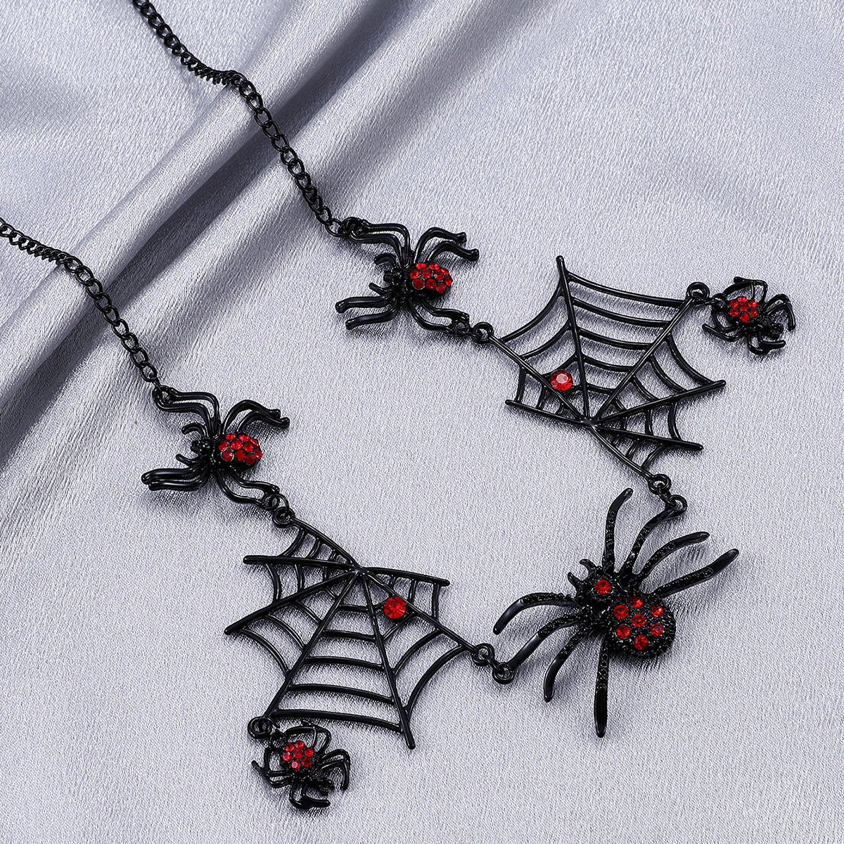 Chain Vintage Gothic Exaggerated Black Spider Web Necklaces