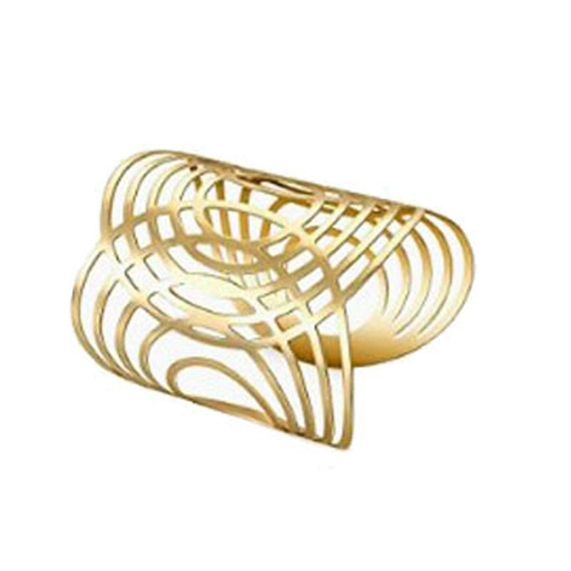 Open Metal Geometric Hollow Glossy Pattern Bracelet