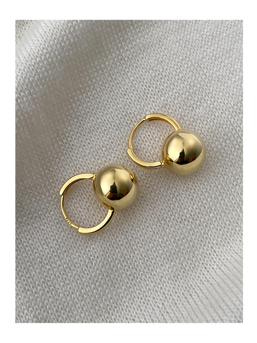 Simple Sier Needle Ear Female Round Face Earrings