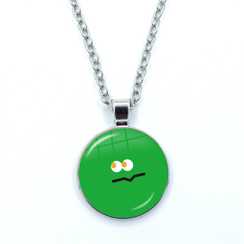 May Day Facial Expression Package Balls Time Gem Cabochon Sweater Necklace