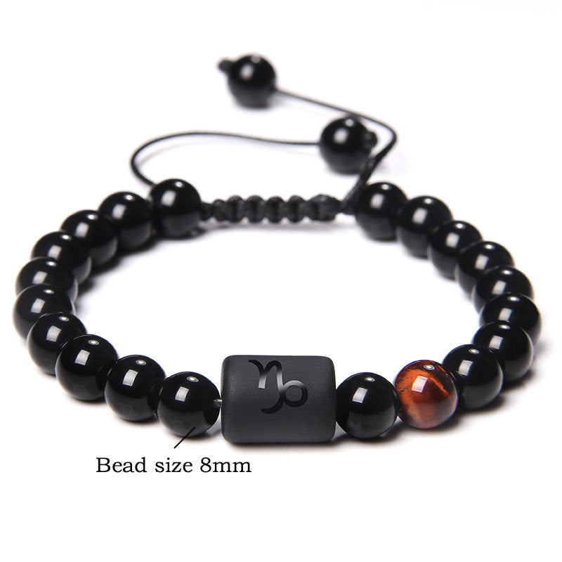 Men's Natural Red Agate Beads Twee Constellation Bracelets