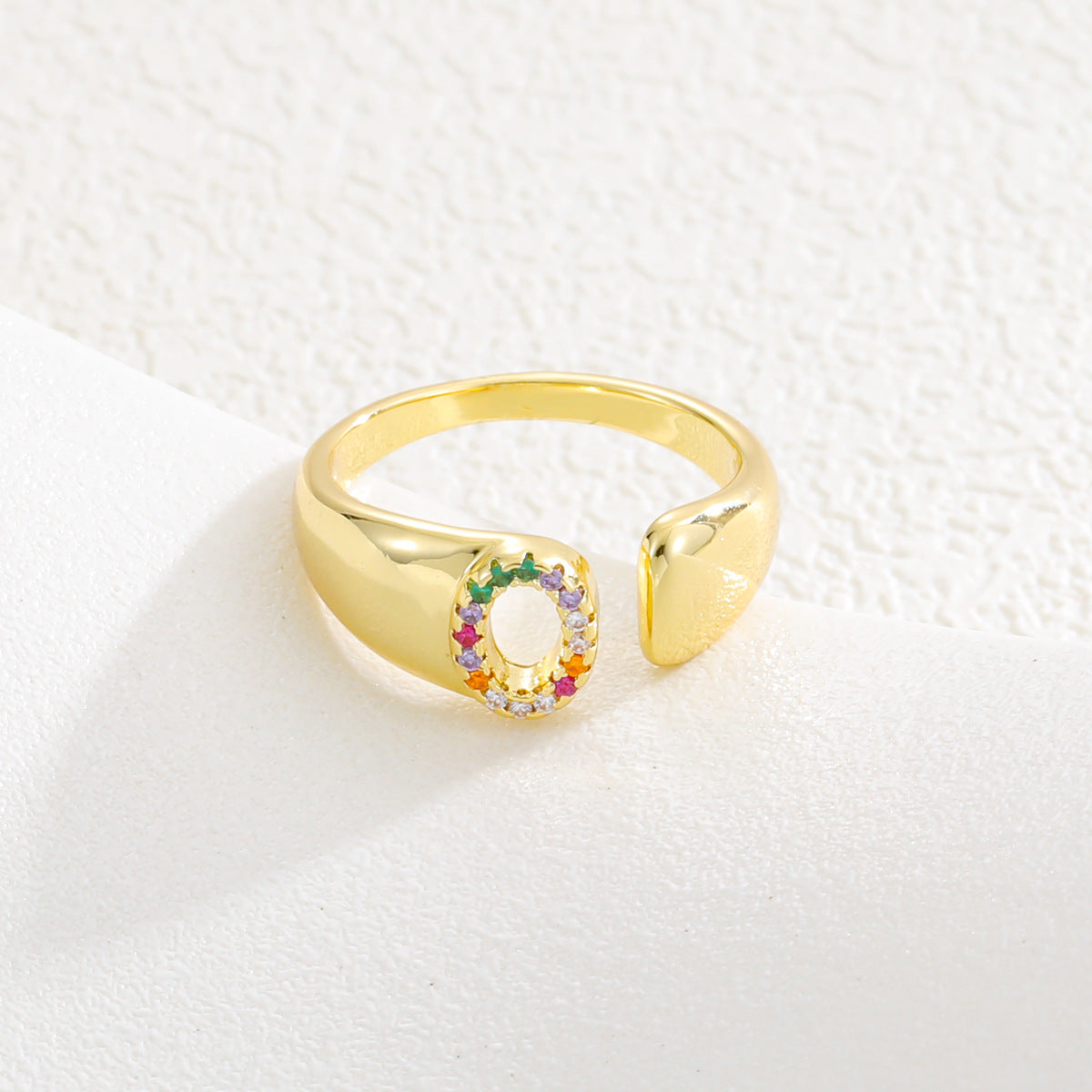 Letters Gold Plated Cell Phone Finger Ring