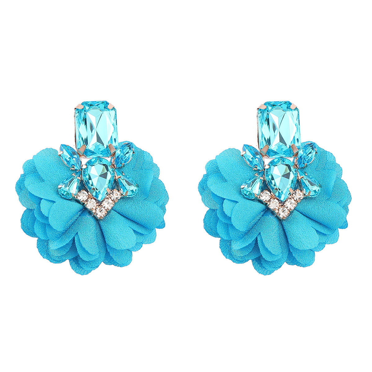 Women's Alloy Fabric Flower For Retro Elegance Earrings