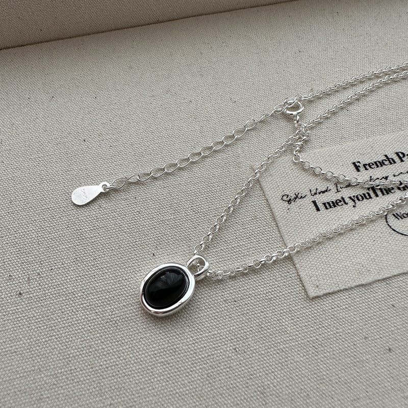 Sterling Sier Simple Basic Agate Personalized Necklaces