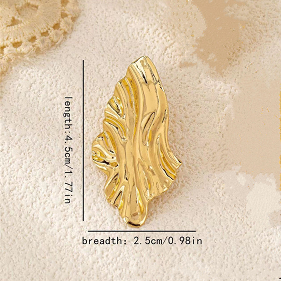 Women's Geometric Retro Style Metal Texture Pleated Rings