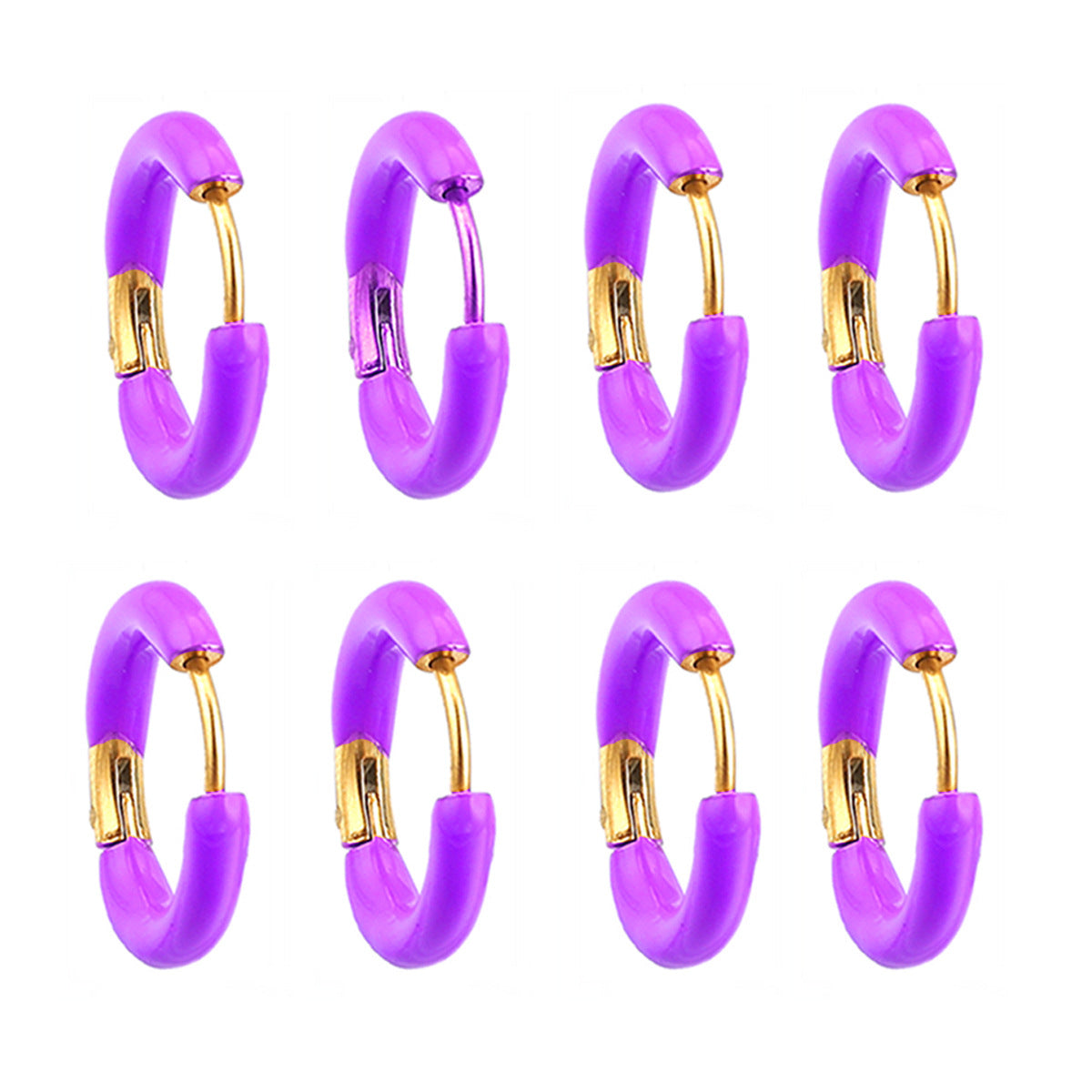 Enamel Color Handmade Oil Dripping Stainless Steel Clip Titanium Classic Ear Buckle