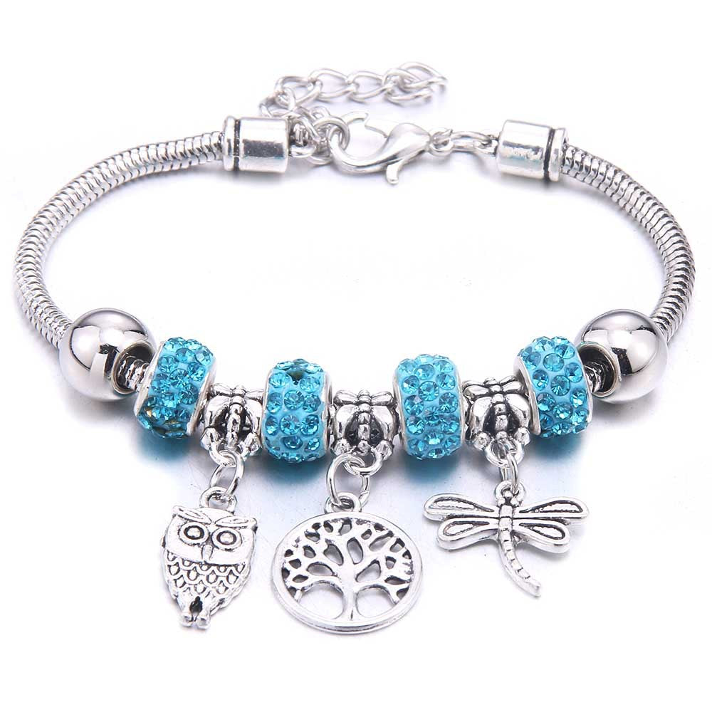 Women's Grid Popular Adjustable Crystal Love Butterfly Bracelets
