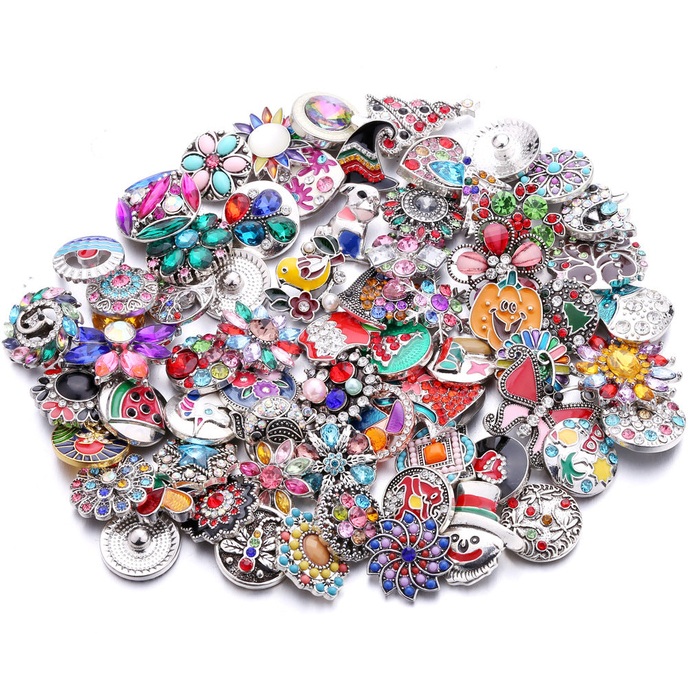 Versatile Solid Color Spot Drill Buttons Bracelets