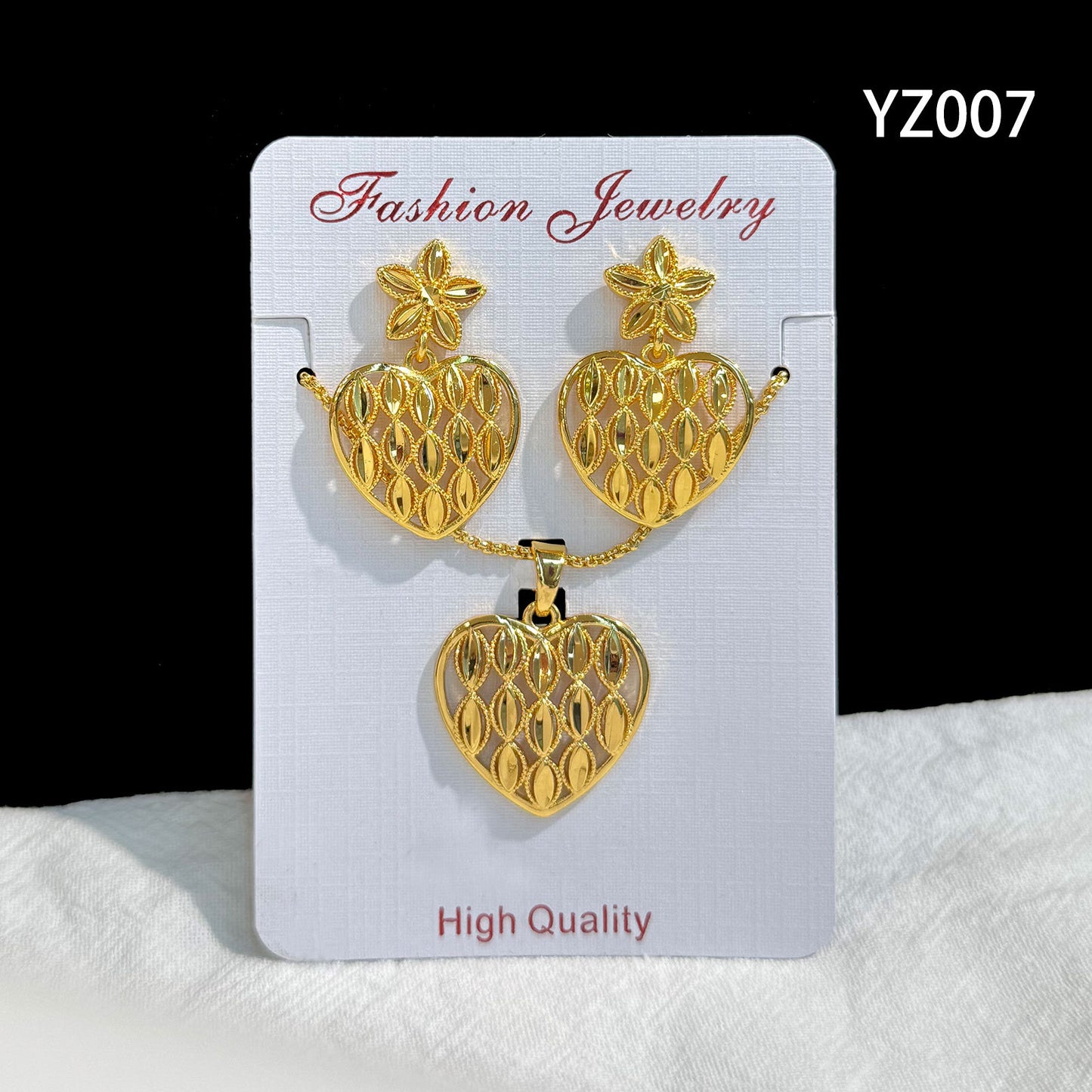 Love Heart Flowers Ear Medium Suit Pendants