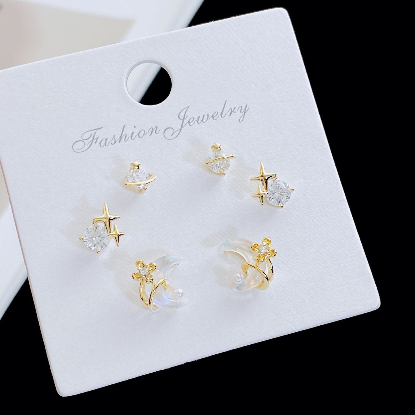 Women's Three Pairs Storage Ear High Sense Earrings